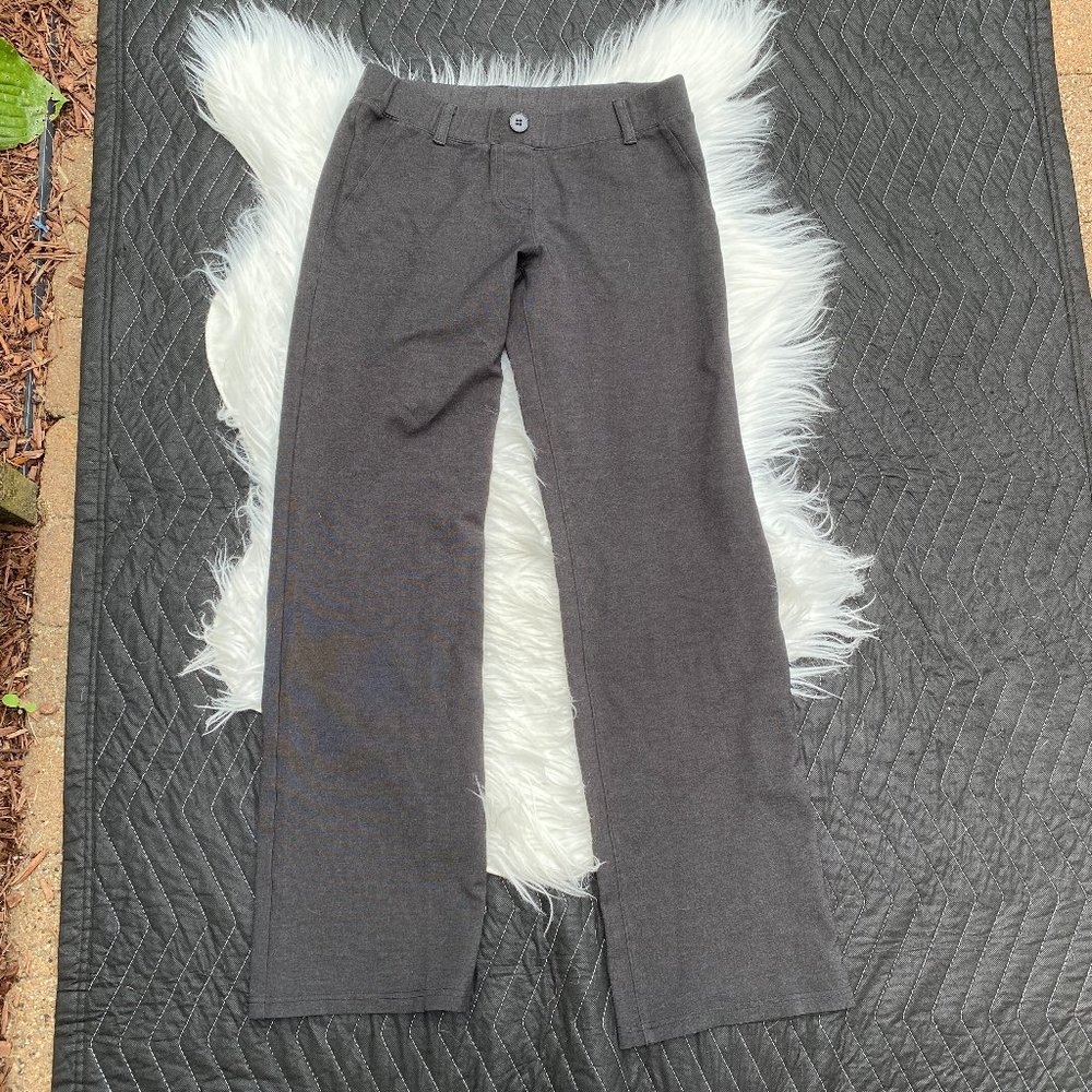 Betabrand Straight-Leg Classic Dress Pant Yoga Pants Charcoal Gray Petite Small